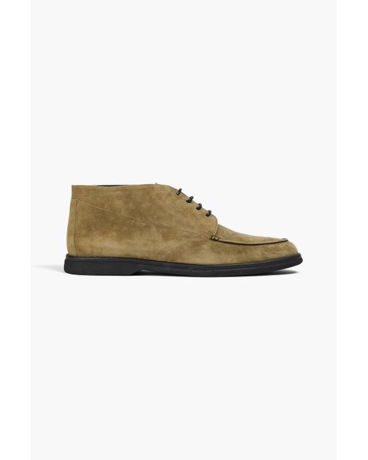 Canali Nubuck Desert Boots in Green for Men | Lyst Canada