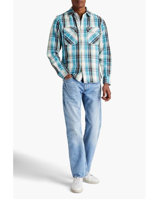 Rag & Bone Blue Jack Checked Cotton-flannel Shirt for men