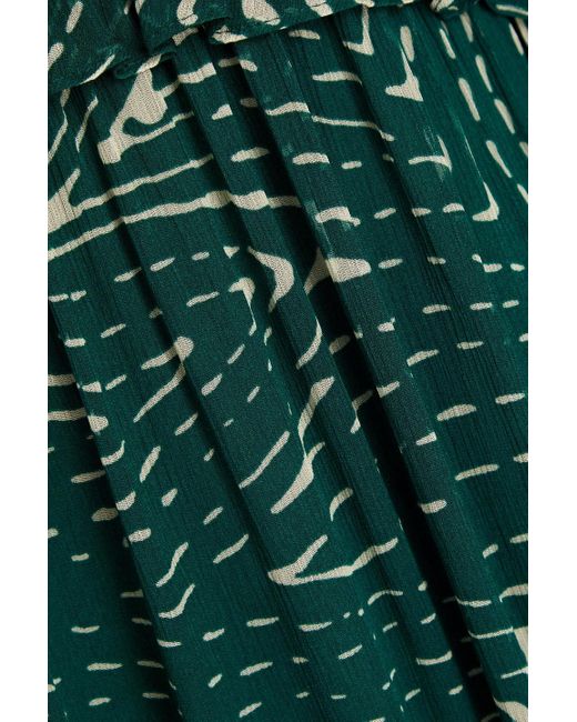 Ba&sh Green Gabriela Printed Georgette Midi Dress