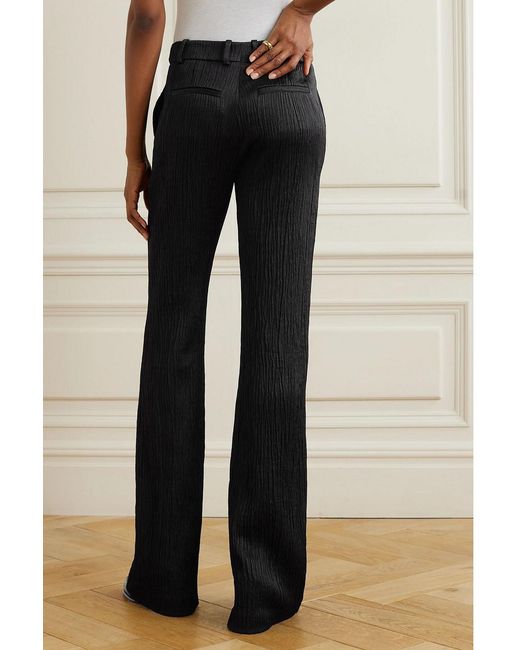 Joseph Black Morissey Crinkled-Satin Straight-Leg Pants