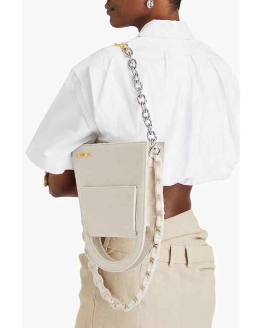 Jacquemus White Le Sac A L'envers Suede Shoulder Bag
