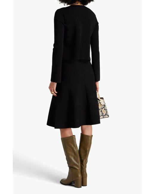 Theory Black Layered Stretch-knit Dress