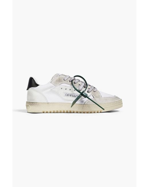 Off-White c/o Virgil Abloh Gray 5.0 Distressed Suede, Leather And Canvas Sneakers for men