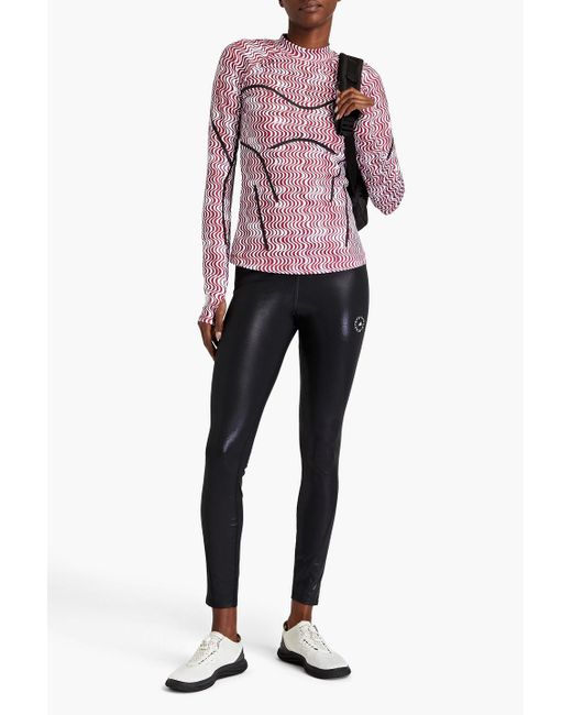 Adidas By Stella McCartney Pink Appliquéd Stretch-jersey Top