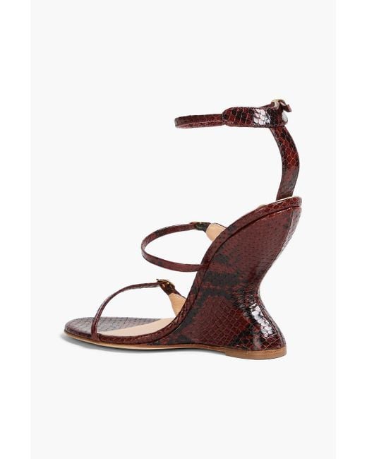 Magda Butrym Multicolor Snake-Effect Leather Wedge Sandals