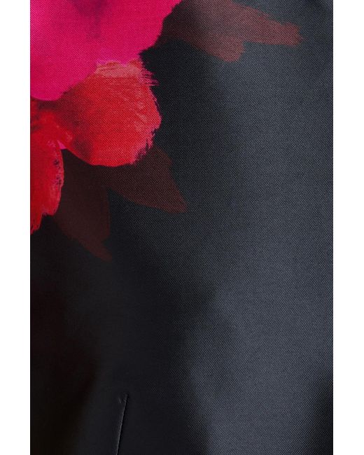 Erdem Red Violetta Floral-print Mikado Midi Dress