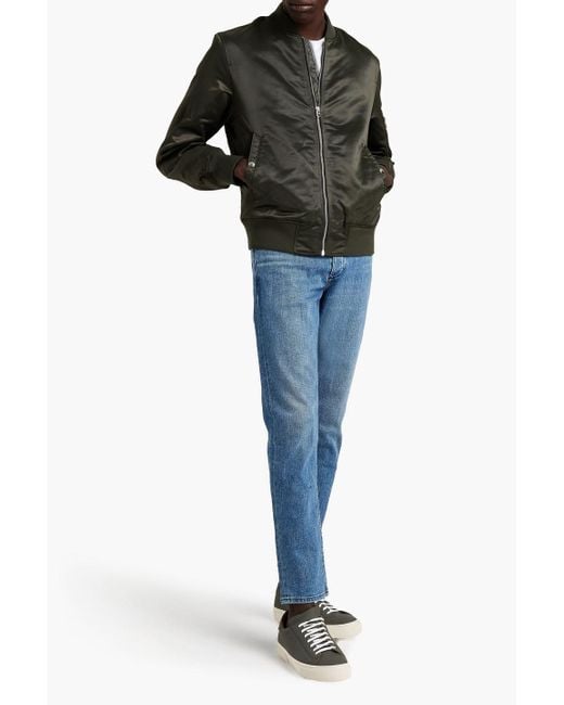Rag & Bone Black Manston Satin Bomber Jacket for men
