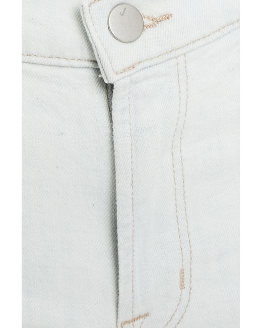J Brand White Adele Mid-Rise Slim-Leg Jeans