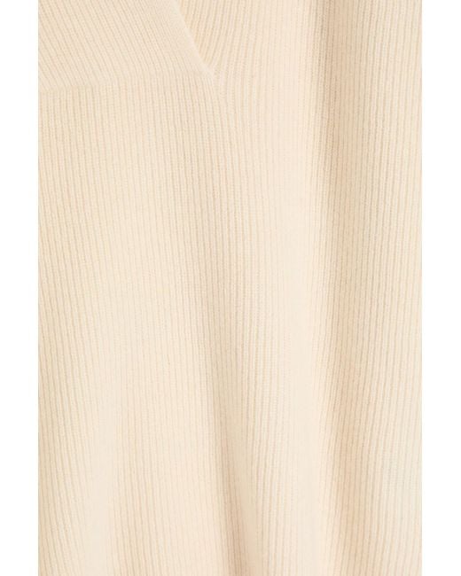 Totême  Natural Ribbed Wool And Cashmere-Blend Sweater