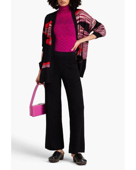 Missoni Black Wool-blend Flared Pants