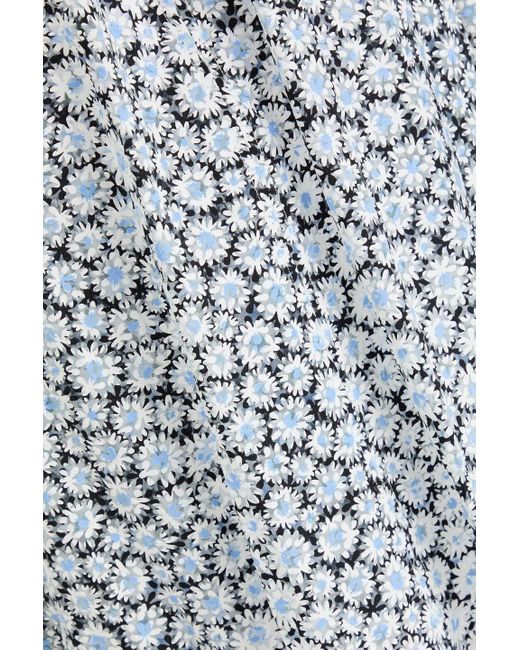 Maje White Bluse aus tüll mit floralem print und rüschen