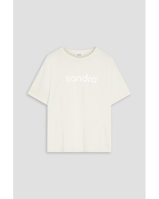 Sandro White Logo-print Cotton-jersey T-shirt for men