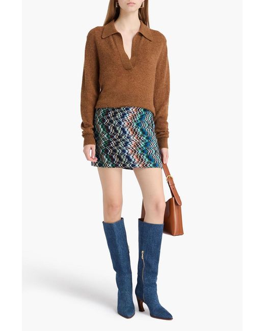 Missoni Blue Wool And Cotton-blend Mini Skirt