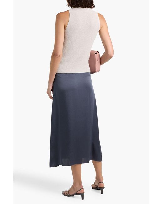 Vince Gray Metallic Knitted Turtleneck Top