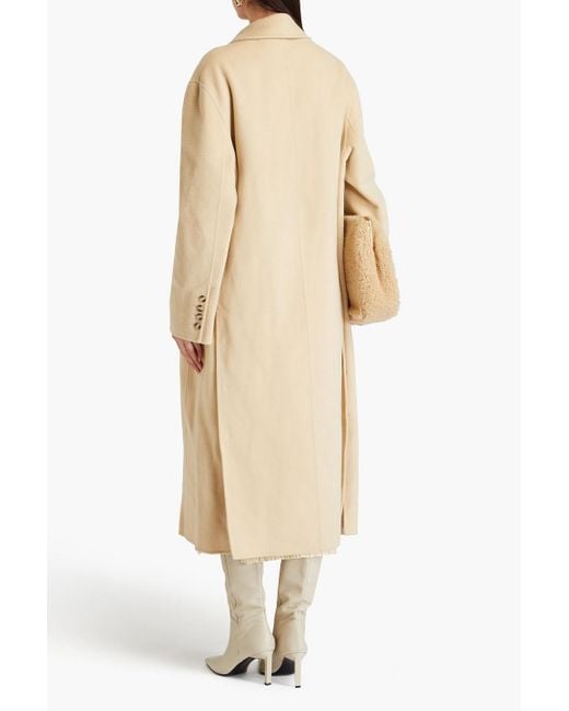 Nanushka Natural Wool And Silk-blend Felt Coat