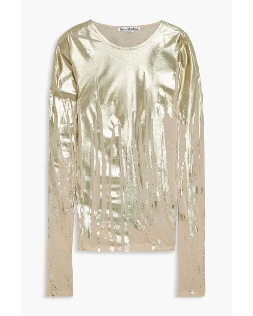 Acne Metallic Coated Knitted Top