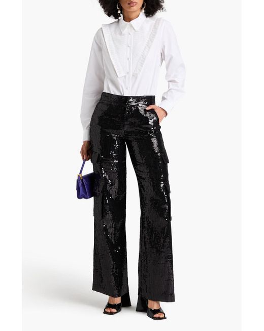 Area White Pintucked Cotton-blend Poplin Shirt