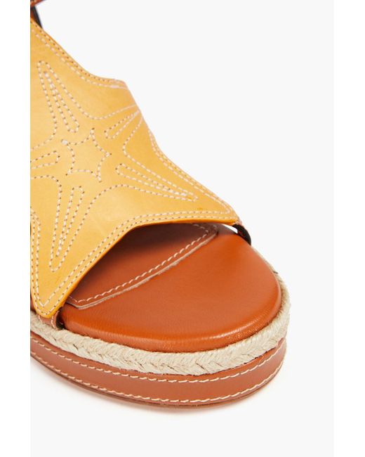 Zimmermann Color-block Leather Espadrille Platform Sandals in White | Lyst