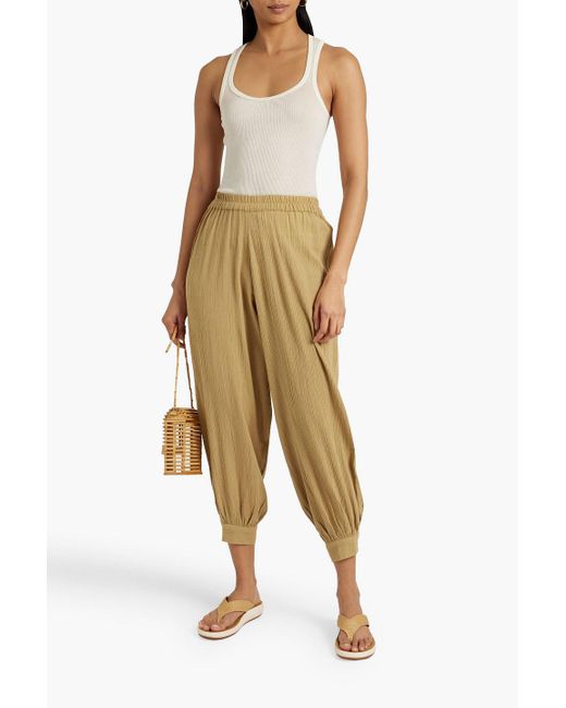 Suzie Kondi Cottongauze Track Pants in Natural Lyst