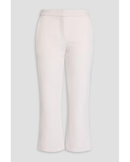 Marni White Kick-flare-hose aus twill aus einer wollmischung