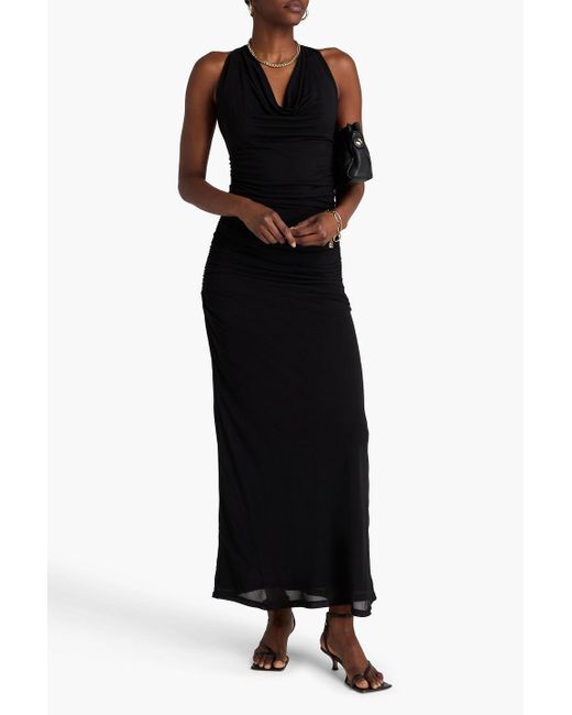 Fabiana Filippi Draped Stretch-Jersey Maxi Dress in Black | Lyst Australia