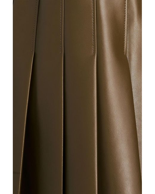 Jonathan Simkhai Green Pleated Ribbed Knit-Paneled Mini Dress