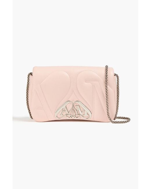 Alexander McQueen Pink The seal schultertasche aus gestepptem leder
