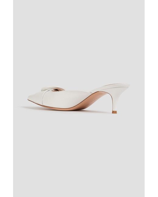 Gianvito Rossi White Portofino 55 Leather Mules