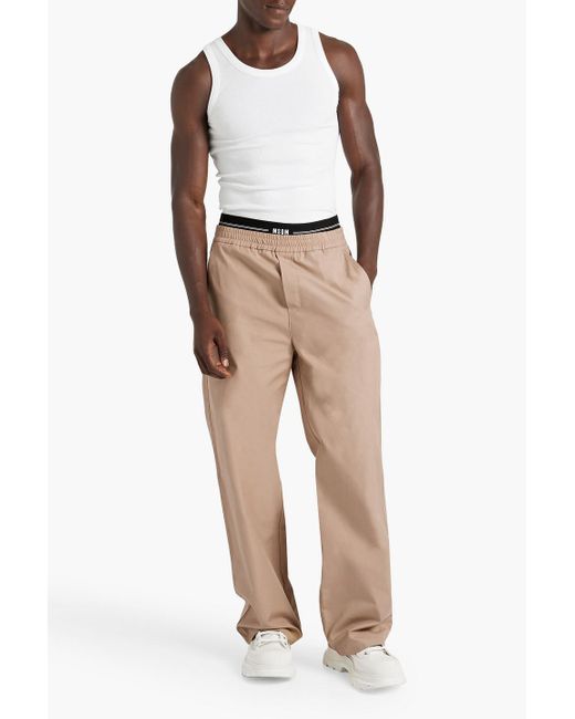 MSGM Natural Cotton-ripstop Pants for men