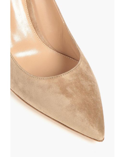 Gianvito Rossi White Gianvito 85 Suede Pumps