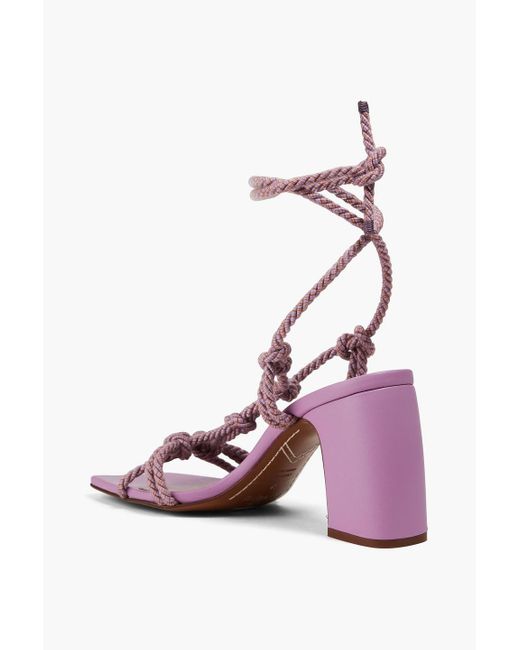 Zimmermann Pink Knotted Leather And Cord Sandals