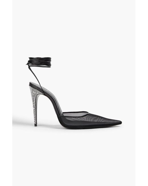 Magda Butrym Black Pumps aus mesh mit kristallverzierung
