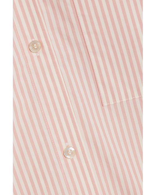 By Malene Birger Pink Perros Striped Cotton-Poplin Maxi Shirt Dress