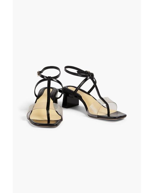 Tory Burch Black Leather And Pvc Sandals