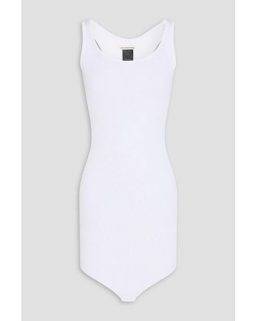 Isabel Marant White Lena Ribbed Cotton-Jersey Mini Dress