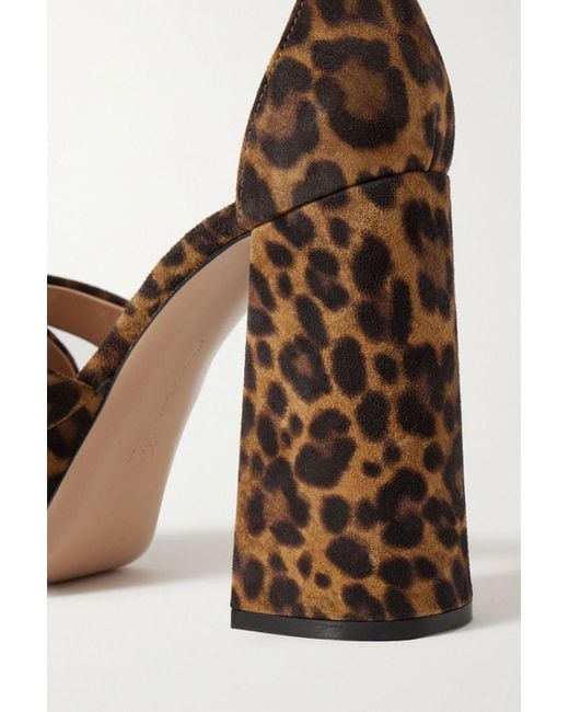 Gianvito Rossi Multicolor Sheridan 110 Leopard-print Suede Platform Sandals