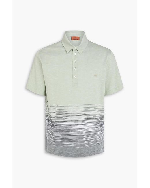 Missoni Gray Cotton And Linen-Blend Polo Shirt for men