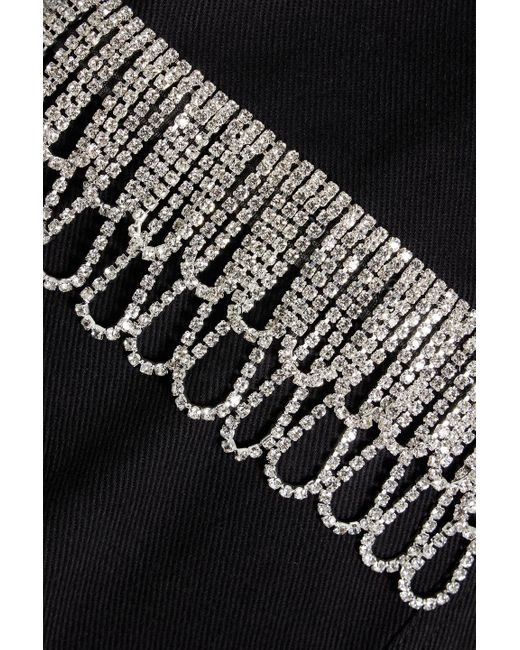 ROTATE BIRGER CHRISTENSEN Black Hemdjacke aus denim mit kristallverzierung
