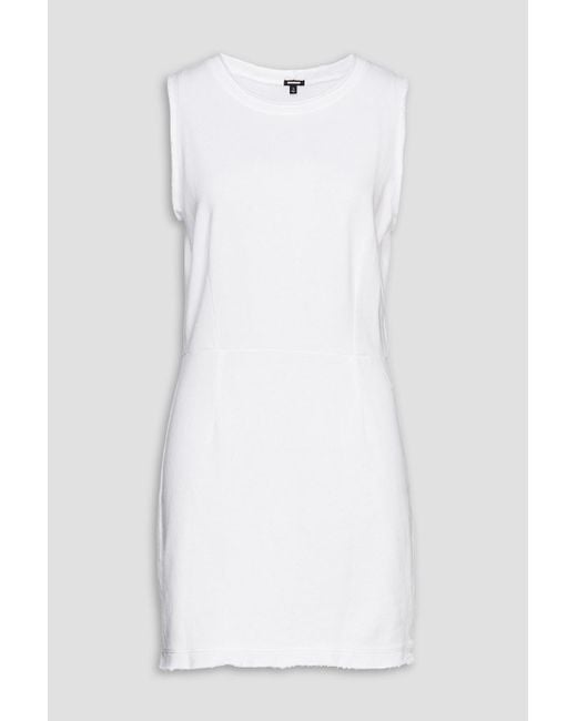 Monrow White And Cotton-blend French Terry Mini Dress