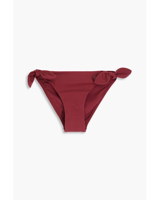 Zimmermann Red Bow-detailed Low-rise Bikini Briefs