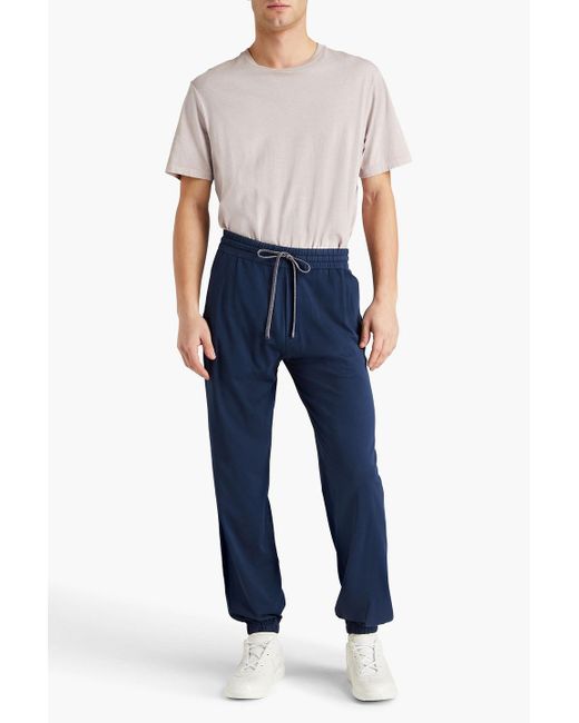 Canali Blue Cotton-jersey Track Pants for men