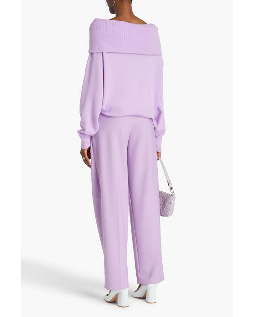 arch4 Purple Victoria Off-the-shoulder Cashmere Sweater
