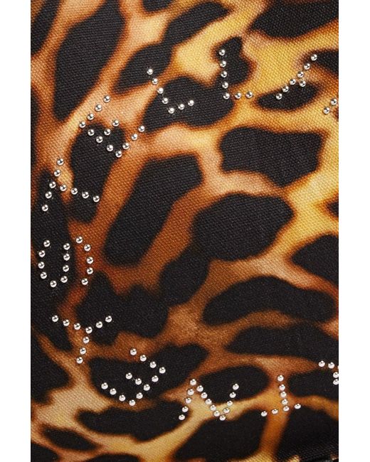 Stella McCartney Brown Studded Leopard-print Canvas Tote