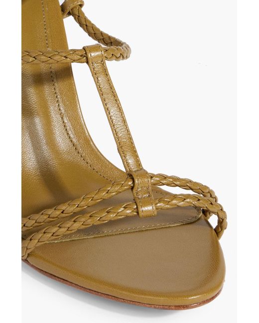 Alexandre Birman Metallic Bella 85 Braided Leather Sandals