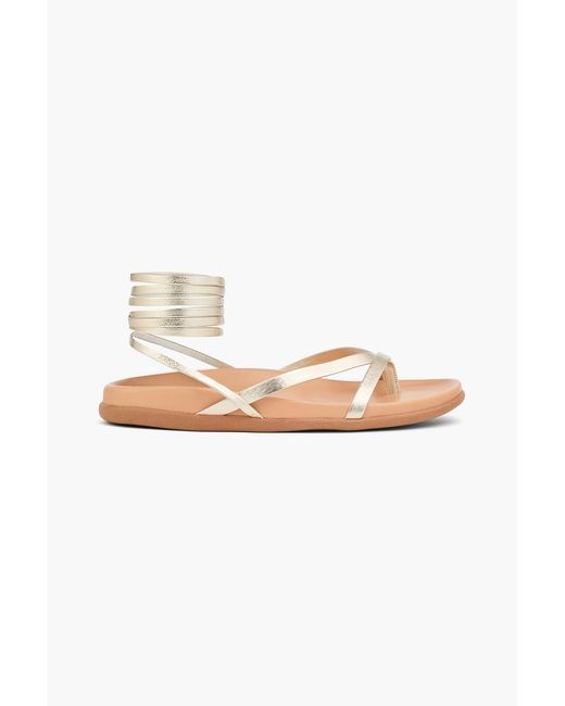 Ancient Greek Sandals White Glykeria Leather Sandals