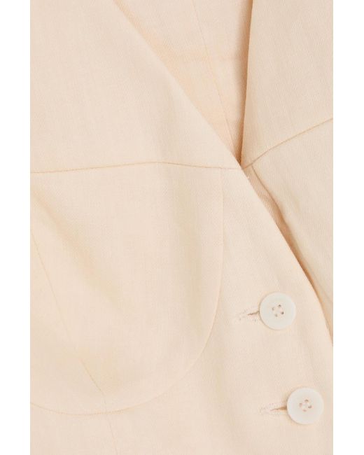 Sandro Natural Cropped Linen-blend Vest