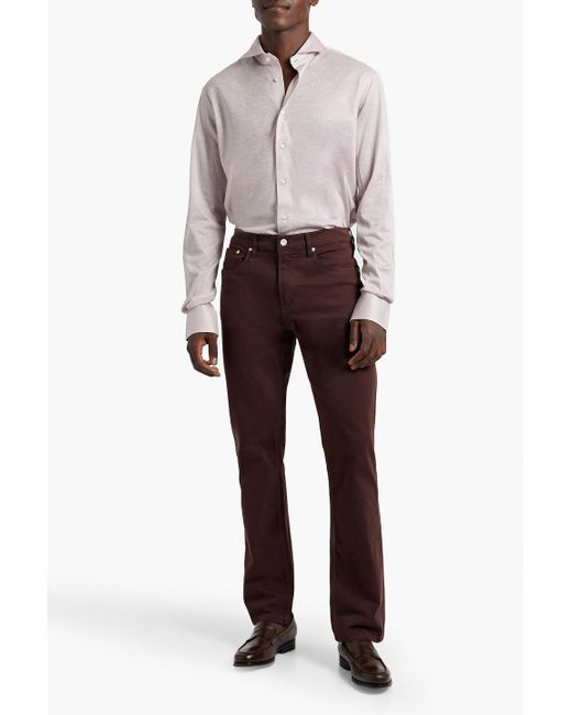 Canali Pink Cotton, Silk And Linen-Blend Shirt for men