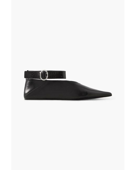 ★Jil Sander★ Leather Pointed Flats Black J15ZJ0002P2775001 Leather ballet flats in black - Jil Sander | Mytheresa
