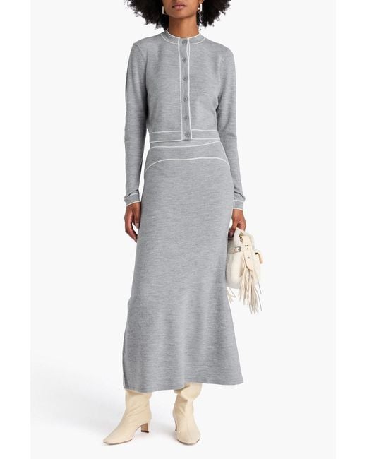 Sandro Blue Cropped Wool Cardigan