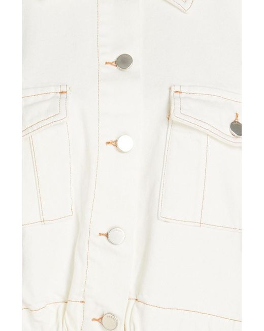 Ba&sh White Azalea Cropped Denim Jacket